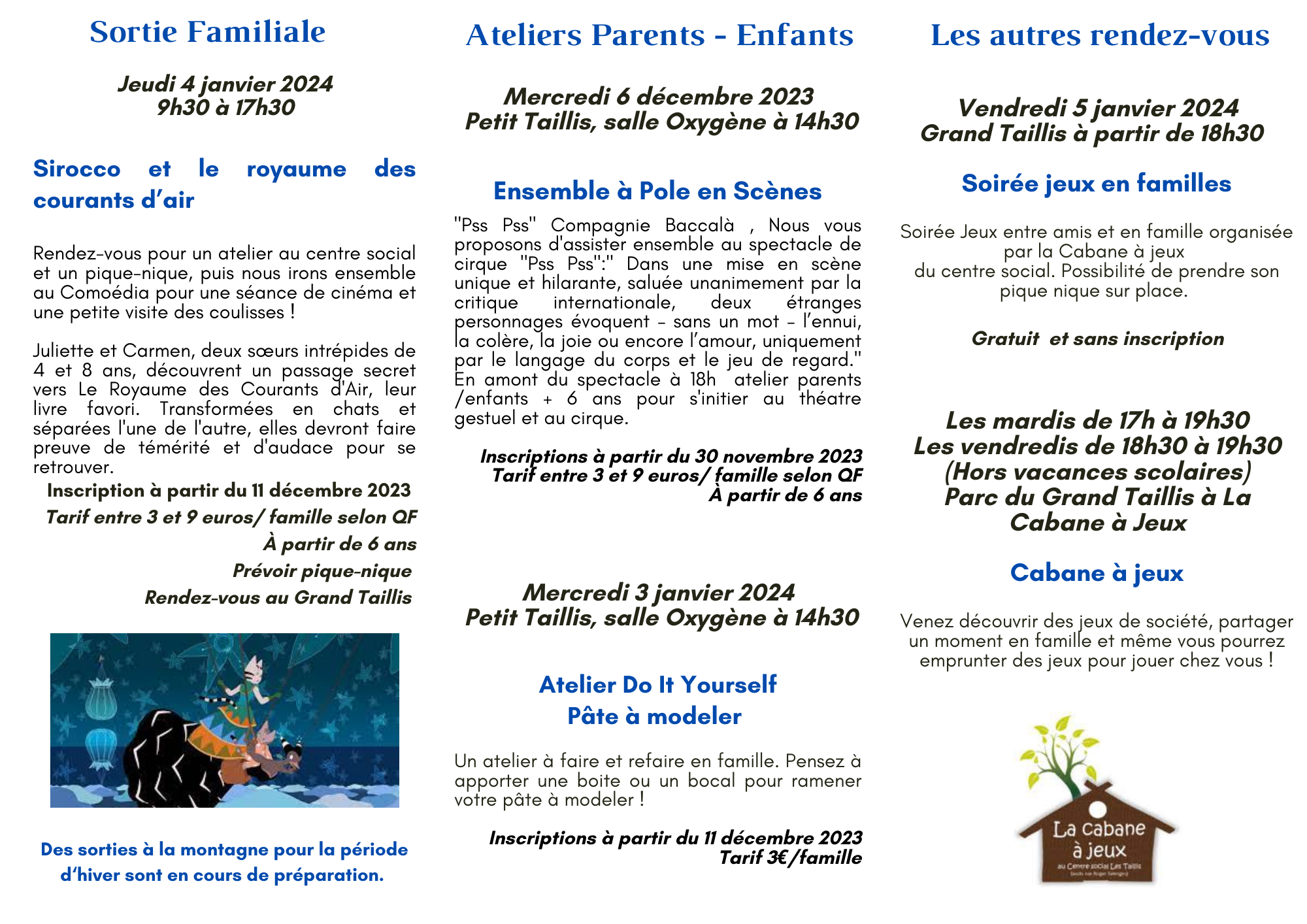 Enfants - Familles / Cours & Ateliers